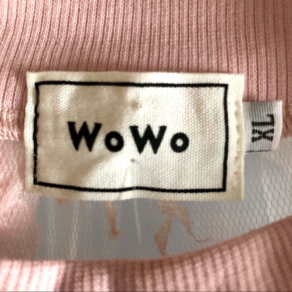 WoWo NWT Pink Lace 3D Flower Petals Top Size XL - Picture 7 of 7